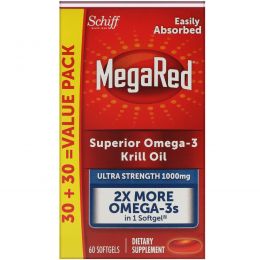 Schiff, MegaRed, Superior Omega-3 Krill Oil, 1,000 mg, 60 Softgels