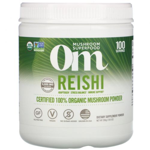 Organic Mushroom Nutrition, Рейши, грибной порошок, 7.14 унций (200 г)