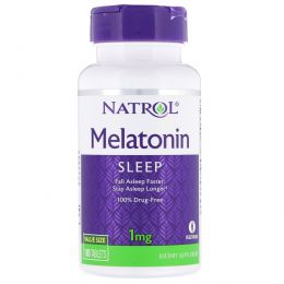 Natrol, Мелатонин, 1 мг, 180 таблеток