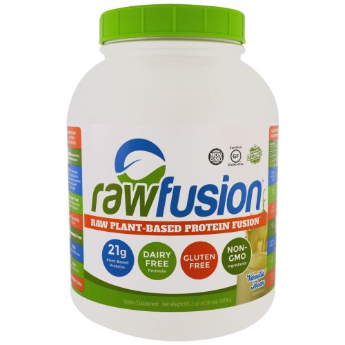 Raw Fusion, Rawfusion, Raw Plant-Based Protein Fusion, Vanilla Bean, 65.3 oz (1854 g)