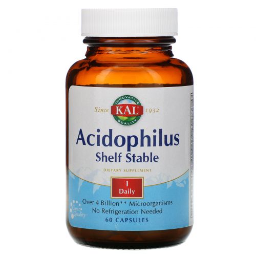 KAL, Acidophilus Shelf Stable, 60 Capsules