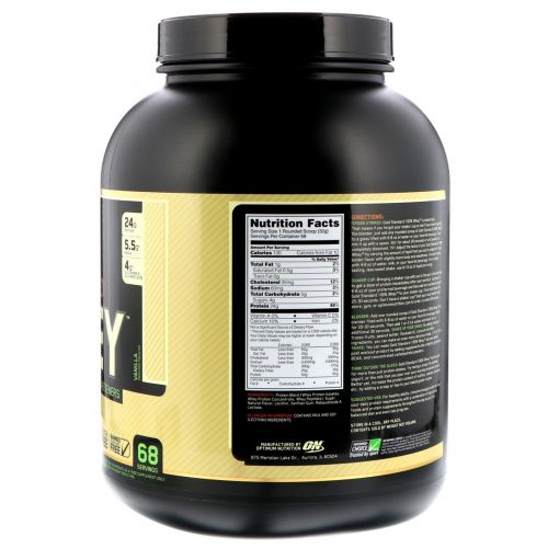 Optimum Nutrition, Gold Standard, 100% Whey, Natural, Vanilla, 4.8 lbs (2.18 kg)