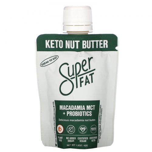 SuperFat, Keto Nut Butter, Macadamia MCT + Probiotics, 1.5 oz (42 g)