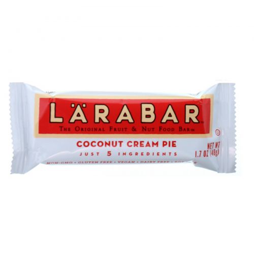 Larabar, Кокосовый сливочный пирог, 16 батончиков по 48 г