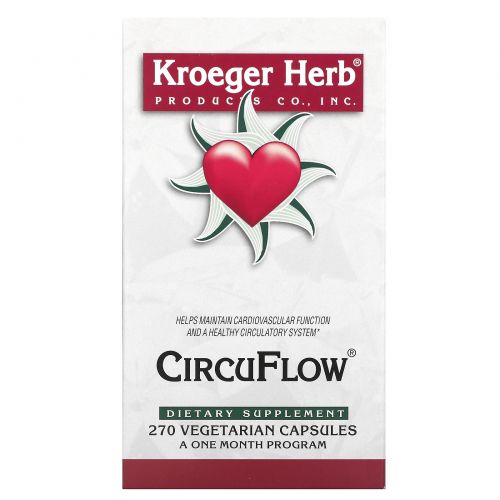 Kroeger Herb Co, CircuFlow, 270 капсул на растительной основе