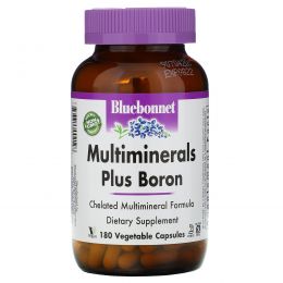 Bluebonnet Nutrition, Мультиминералы плюс бор, 180 растительных капсул