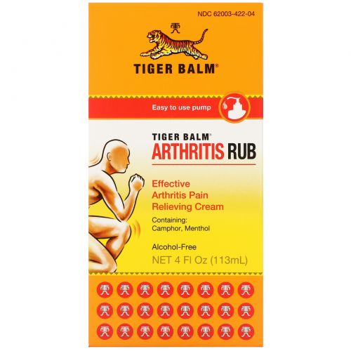 Tiger Balm, Arthritis Rub, без спирта, 4 жидких унций (113 мл)