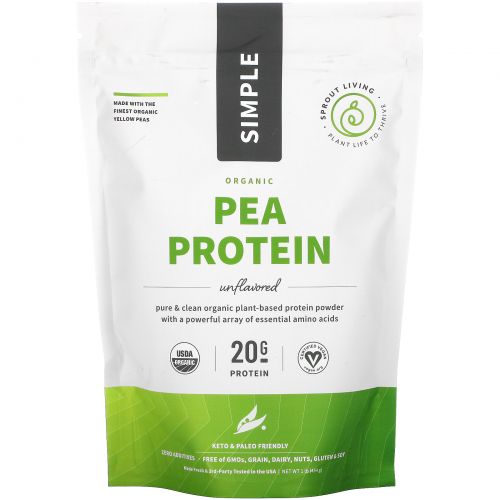 Sprout Living, Simple, Pea Protein, 1 lb (440 g)