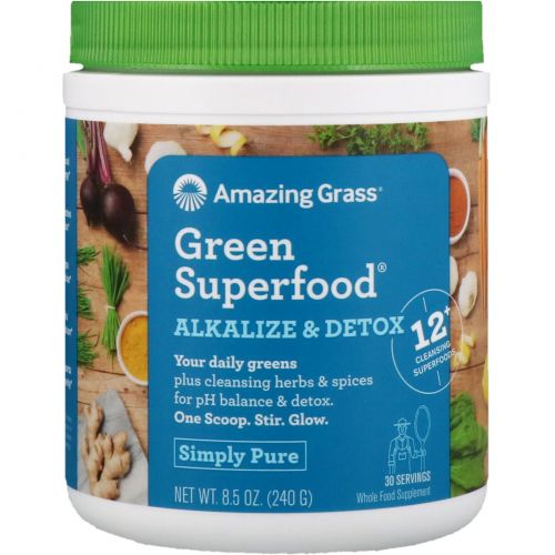 Amazing Grass, Зеленый суперпродукт, для ощелачивания и выведения токсинов, 8.5 унций (240 г)