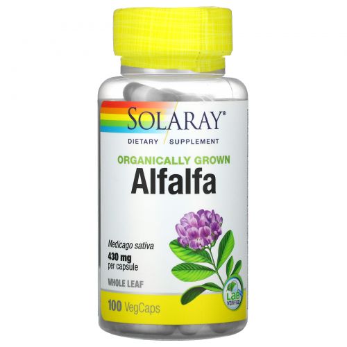 Solaray, Organically Grown Alfalfa, 430 mg, 100 VegCaps