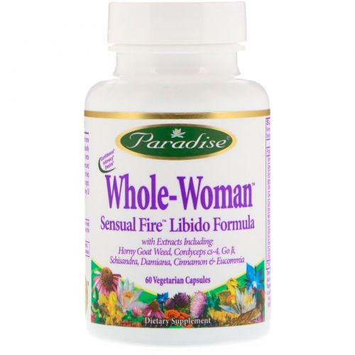 Paradise Herbs, Whole-Woman, Чувственный огонь, формула для либидо, 60 вегетарианских капсул