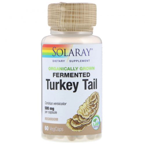 Solaray, Organically Grown Fermented Turkey Tail, 60 Veggie Caps