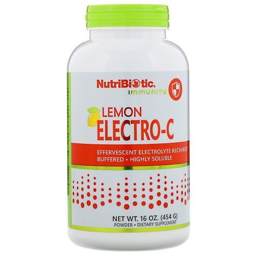 NutriBiotic, Буферизованный электролитный витамин C, с лимонным вкусом, 16 унций (454 г)