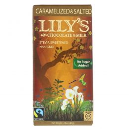 Lily's Sweets, 40% Chocolate & Milk Bar, Caramelized & Salted, 2.8 oz (80 g)