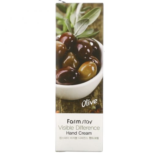 Farmstay, Visible Difference Hand Cream, Olive, 100 g