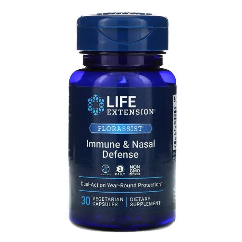 Life Extension, Florassist назальный, 30 вегетарианских капсул