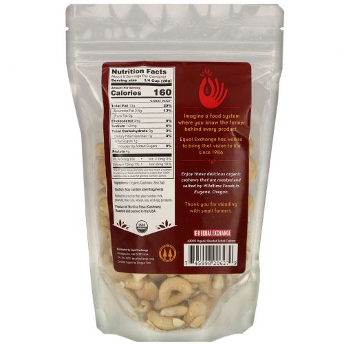 Equal Exchange, Organic Roasted Salted Cashews, 8 oz (227 g)