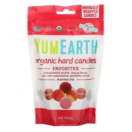 YumEarth, Натуральные конфеты-драже, 4 вида вкусов, 3.3 унции (93.5 г)