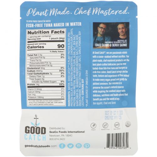 Good Catch, Fish-Free Tuna, Naked In Water, 3.3 oz (94 g)