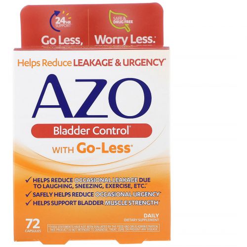 Azo, Контроль мочевого пузыря, со смесью Go-Less, 72 капсулы