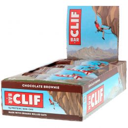 Clif Bar, Энергетический батончик со вкусом шоколадного брауни, 12 батончиков, 2,4 унций (68 г) каждый батончик