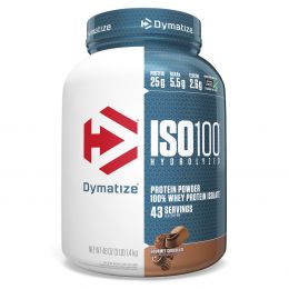 Dymatize Nutrition, ISO 100, 100% гидролизованный изолят сывороточного белка со вкусом шоколада, 3 фунта (1342 г)
