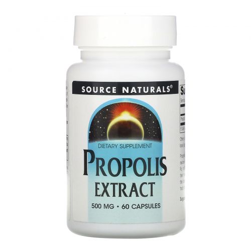 Source Naturals, Экстракт прополиса, 500 мг, 60 капсул