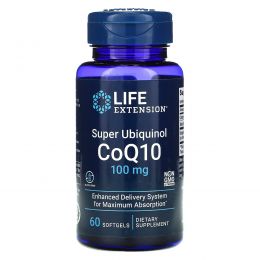 Life Extension, Суперубихинол CoQ10, 100 мг, 60 капсул