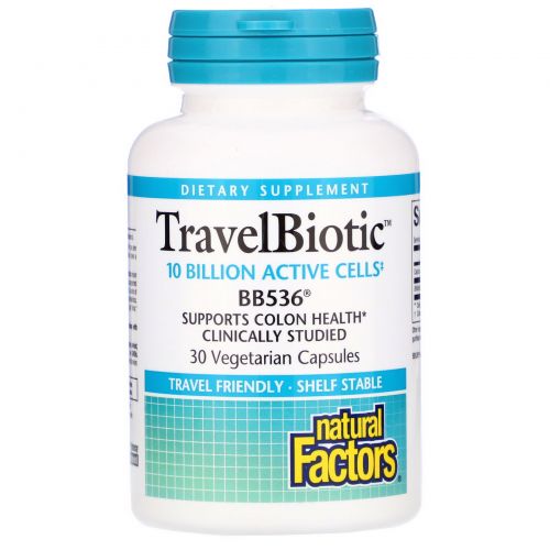 Natural Factors, Travel Biotic BB536, 30 вегетарианских капсул