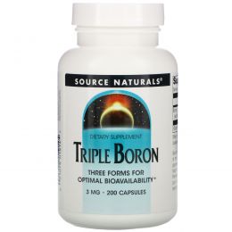 Source Naturals, Тройной бор, 3 мг, 200 капсул