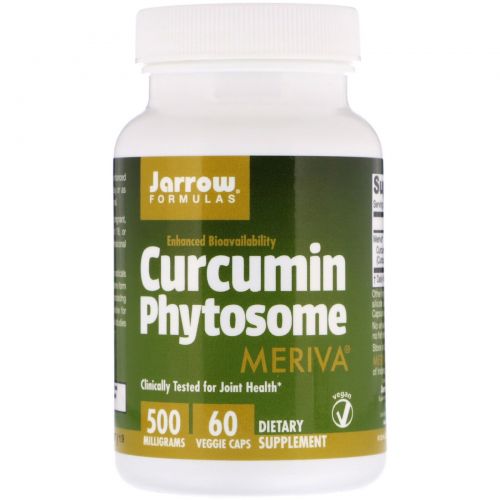 Jarrow Formulas, Фитосомы куркумина, 500 мг, 60 вегетарианских капсул