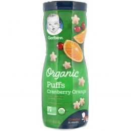 Gerber, Organic Puffs, Cranberry Orange, 1.48 oz (42 g)