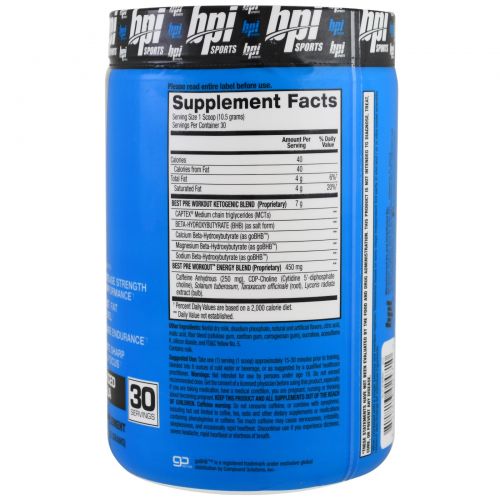 BPI Sports, Best Pre Workout, Tropical Freeze, 11.11 oz (315 g)