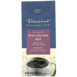 Teeccino, Prebiotic Herbal Coffee, Medium Roast, Caffeine Free, Macadamia Nut, 10 oz (284 g)