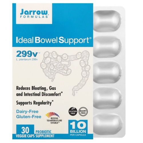 Jarrow Formulas, Идеальная забота о кишечнике, 299v, 30 овощных капсул
