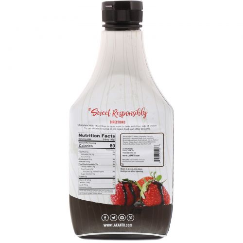 Lakanto, Chocolate Syrup, 16 fl oz (473 ml)