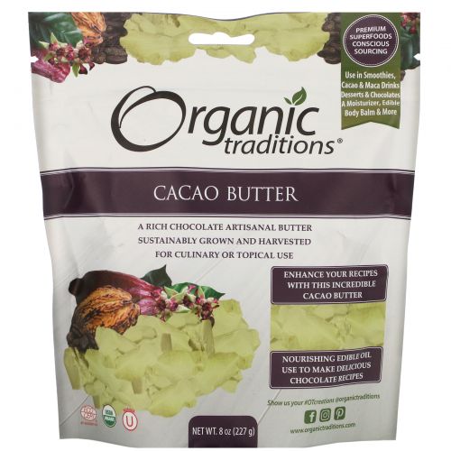 Organic Traditions, Cacao Butter, 8 oz (227 g)