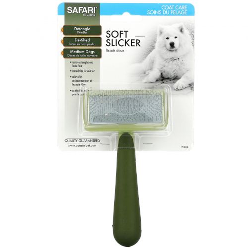 Safari, Soft Slicker Brush for Medium Dogs, 1 Slicker Brush