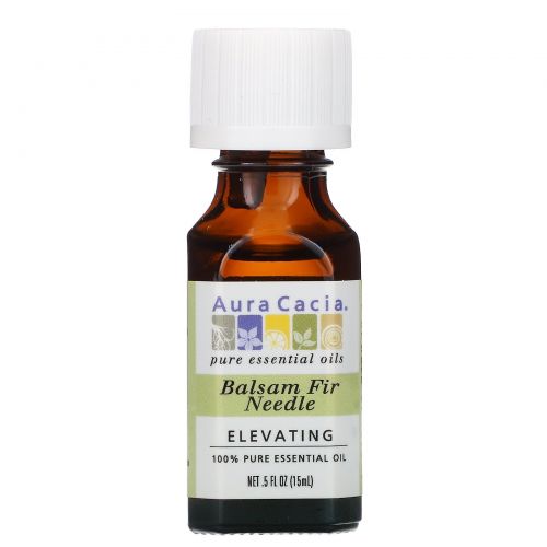 Aura Cacia, 100% натуральное эфирное масло, бальзам пихтовых иголок, Возвышающее .5 жидких унции (15 мл)