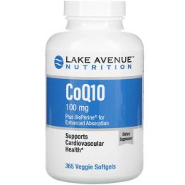 Lake Avenue Nutrition, CoQ10 with Bioperine, 100 mg, 365 Veggie Softgels