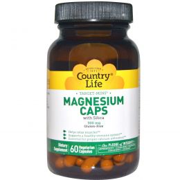 Country Life, Target-Mins, магний в капсулах, 300 мг, 60 вегетарианских капсул