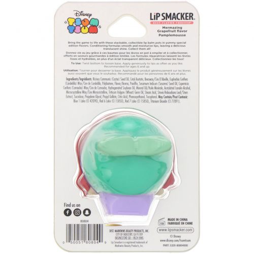 Lip Smacker, Бальзам для губ Disney Tsum Tsum, Ariel, грейпфрут, 7,4 г