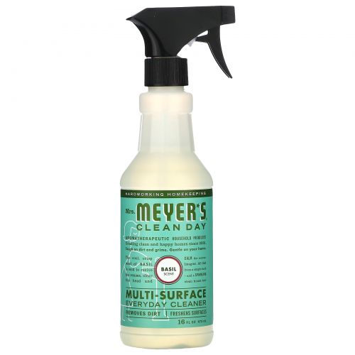 Mrs. Meyers Clean Day, Multi-Surface Everday Cleaner, Basil Scent, 16 fl oz (473 ml)