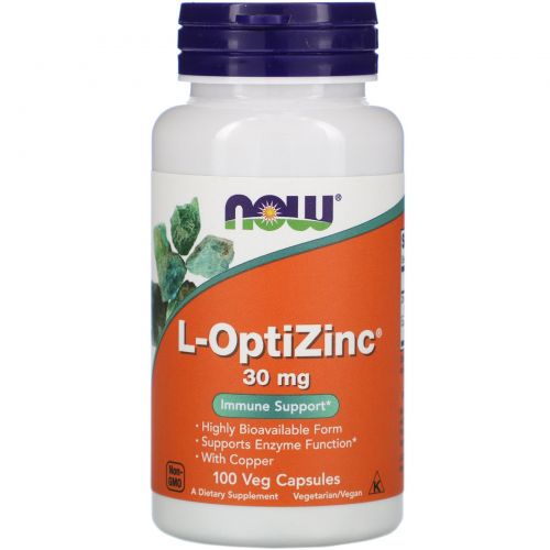 Now Foods, L-OptiZinc, 30 mg, 100 Veggie Caps