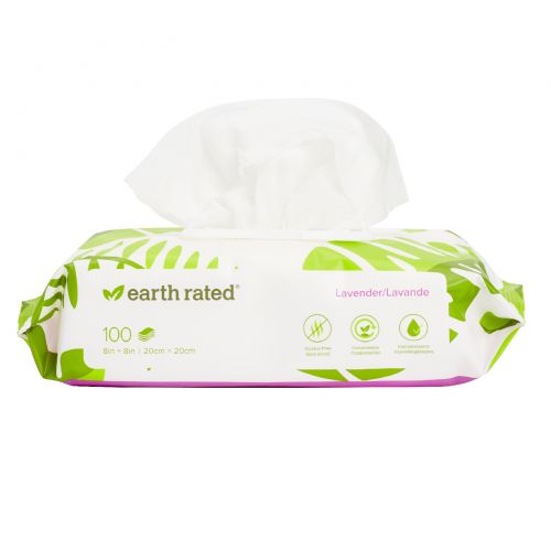 Earth Rated, Dog Wipes, Lavender, 100 Wipes