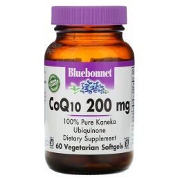 Bluebonnet Nutrition, CoQ10, 200 мг, 60 желатиновых капсул