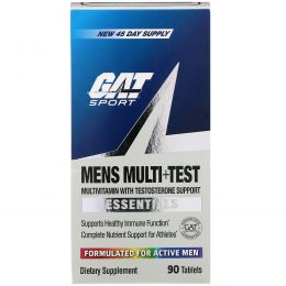 GAT, Men's Multi+Test, мультивитаминная добавка для мужчин, повышающая уровень тестостерона, 90 таблеток