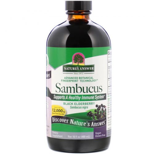 Nature's Answer, Sambucus, Black Elderberry, 12,000 mg, 16 fl oz (480 ml)