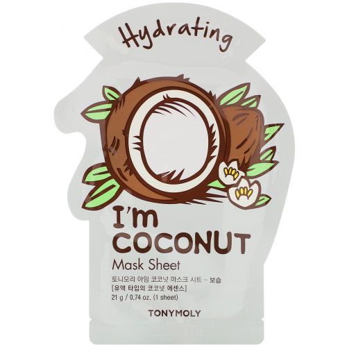 Tony Moly, I'm Coconut, Hydrating Mask Sheet, 1 Sheet, 0.74 oz (21 g)