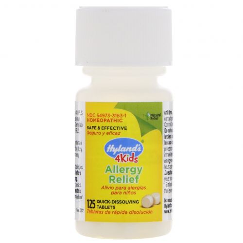 Hyland's, 4 Kids Allergy Relief, 125 быстрорастворимых таблеток